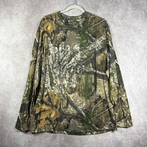 Realtree Camo‎ Shirt Mens XL 46-48 Green Camouflage Long Sleeve Hunting Outdoor